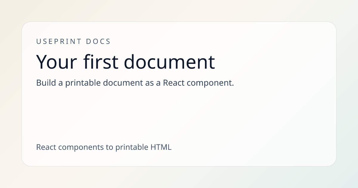 Your first document